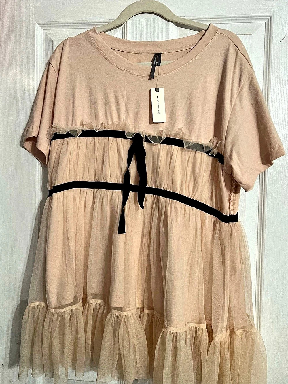 Anthropologie By Anthropologie Tiered Bow Tulle Tee By Tiered Bow Tulle Tee Pink